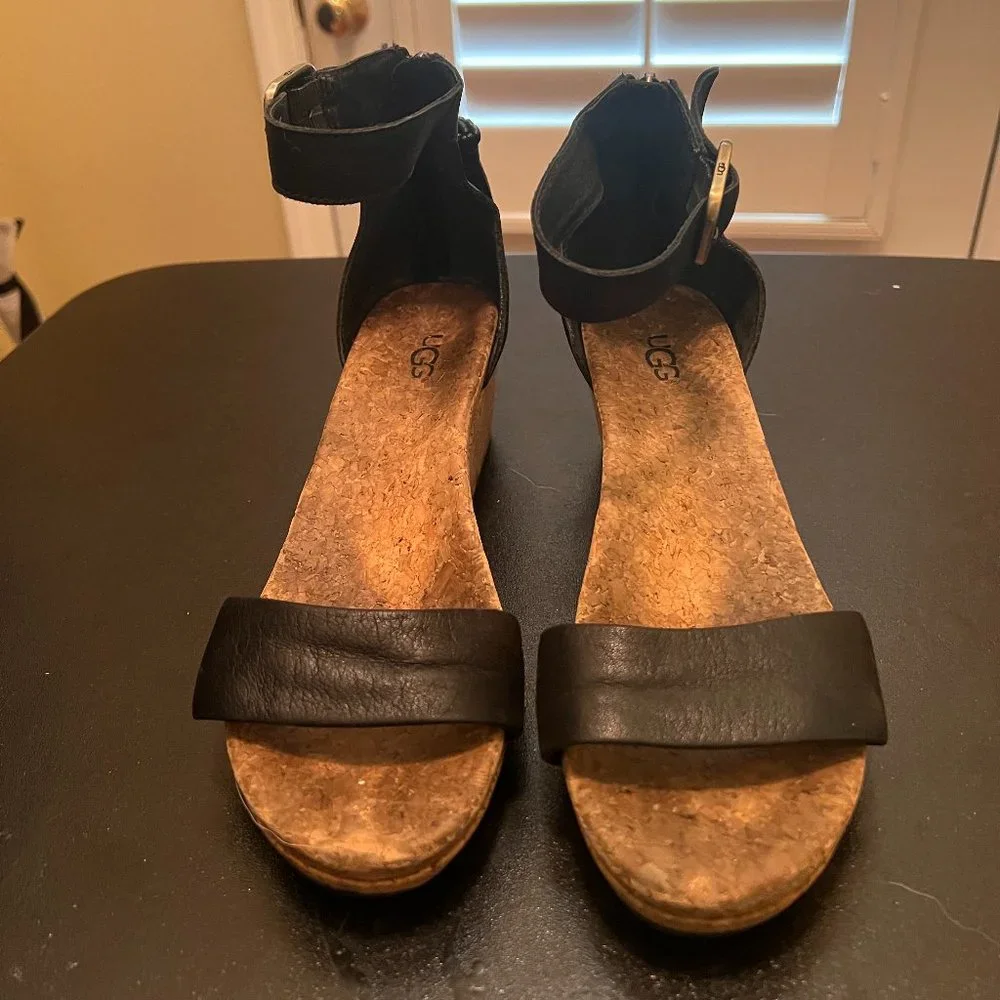 Ugg size 7.5 wedge leather sandals